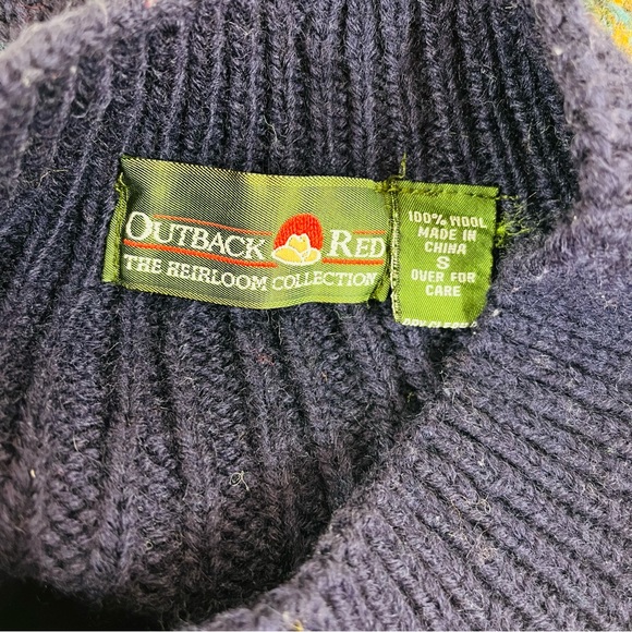 Outback Red Vintage Wool Knit Nordic Sweater Size S - Picture 5 of 12